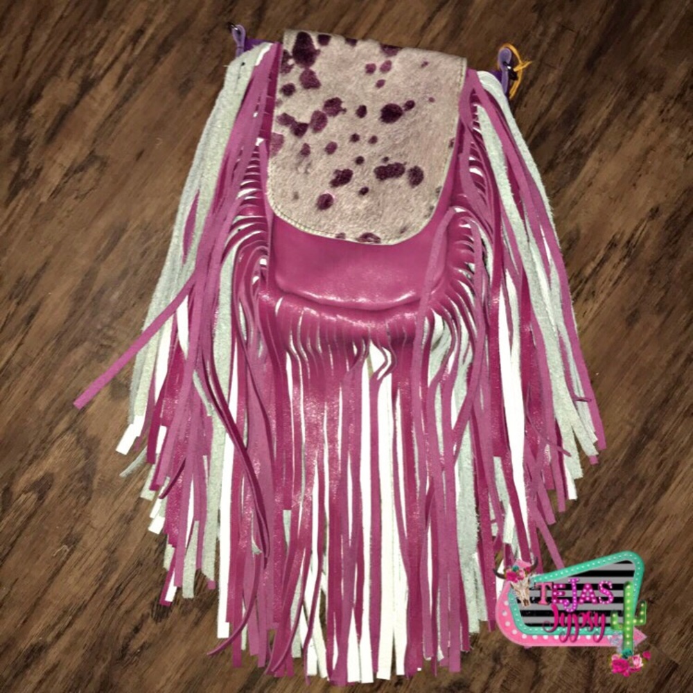 One of a kind Fringe cowhide crossbody purse